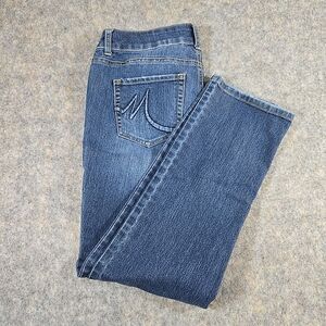 M Maurices Classic Straight Leg Mid Rise Jean Size 9 10 Short Medium Wash Denim